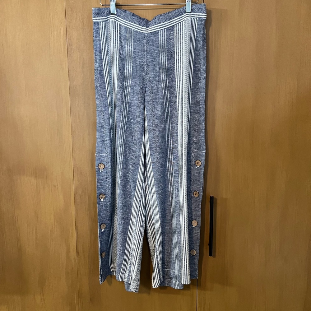 JJill pull on linen striped pants misses XS, NWT